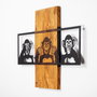 Wallity MA-300 Accesorio Decorativo de Pared de Madera y Metal Nogal y Negro